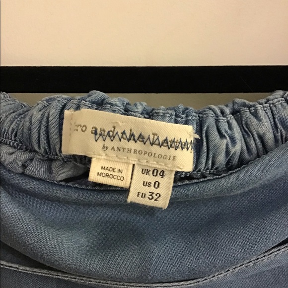 Anthropologie Chambray Off Shoulder Dress - Picture 2 of 2